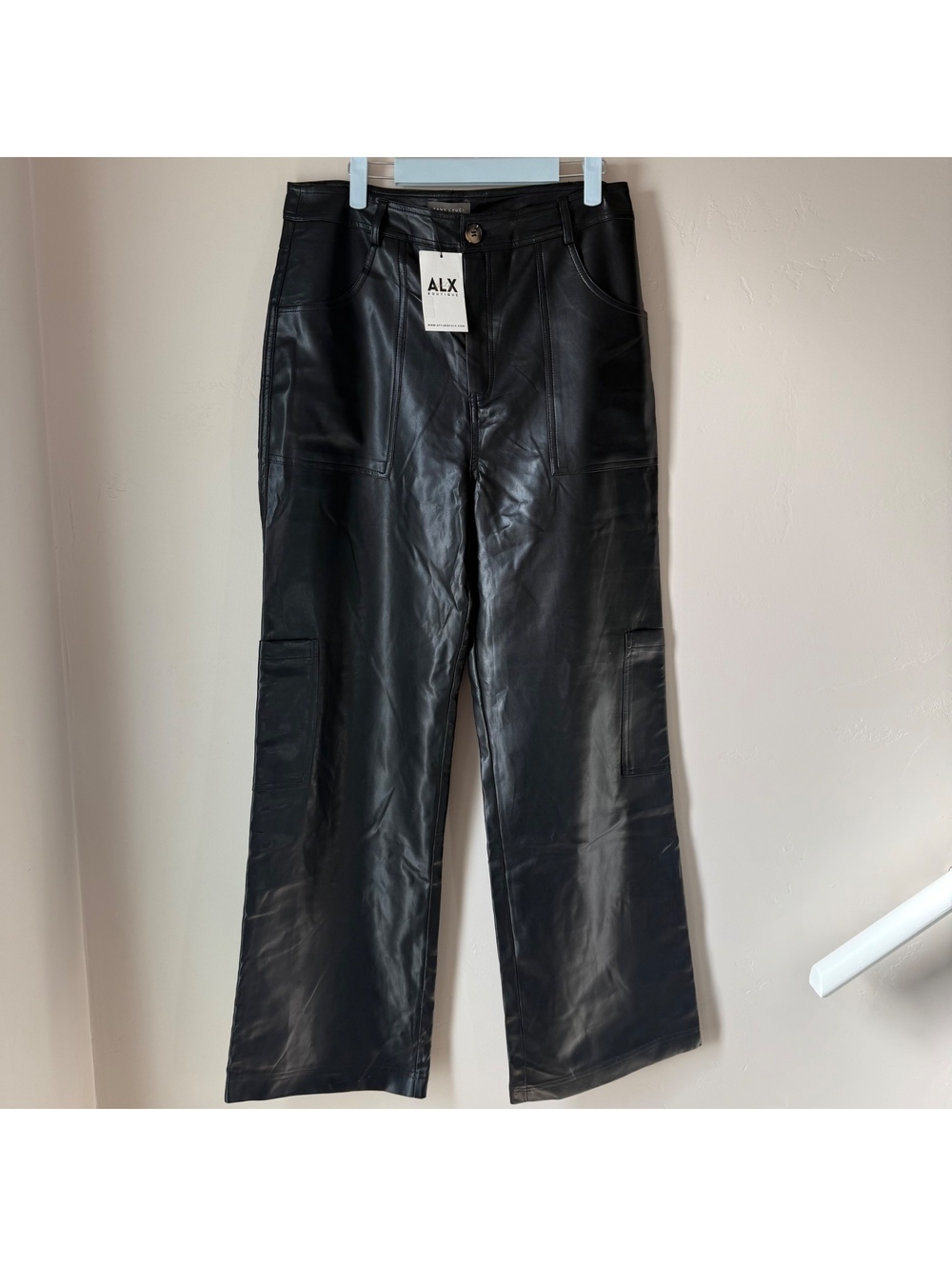 Sans Souci Faux Leather Cargo Pants | L